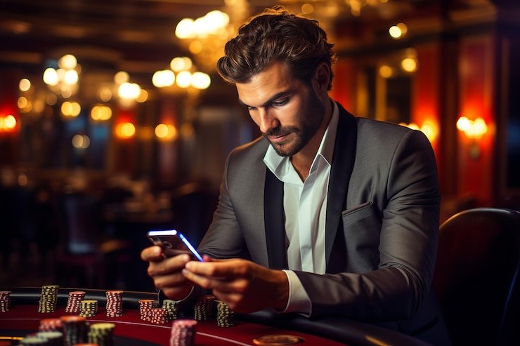 Live casino table with real dealer and green felt layout